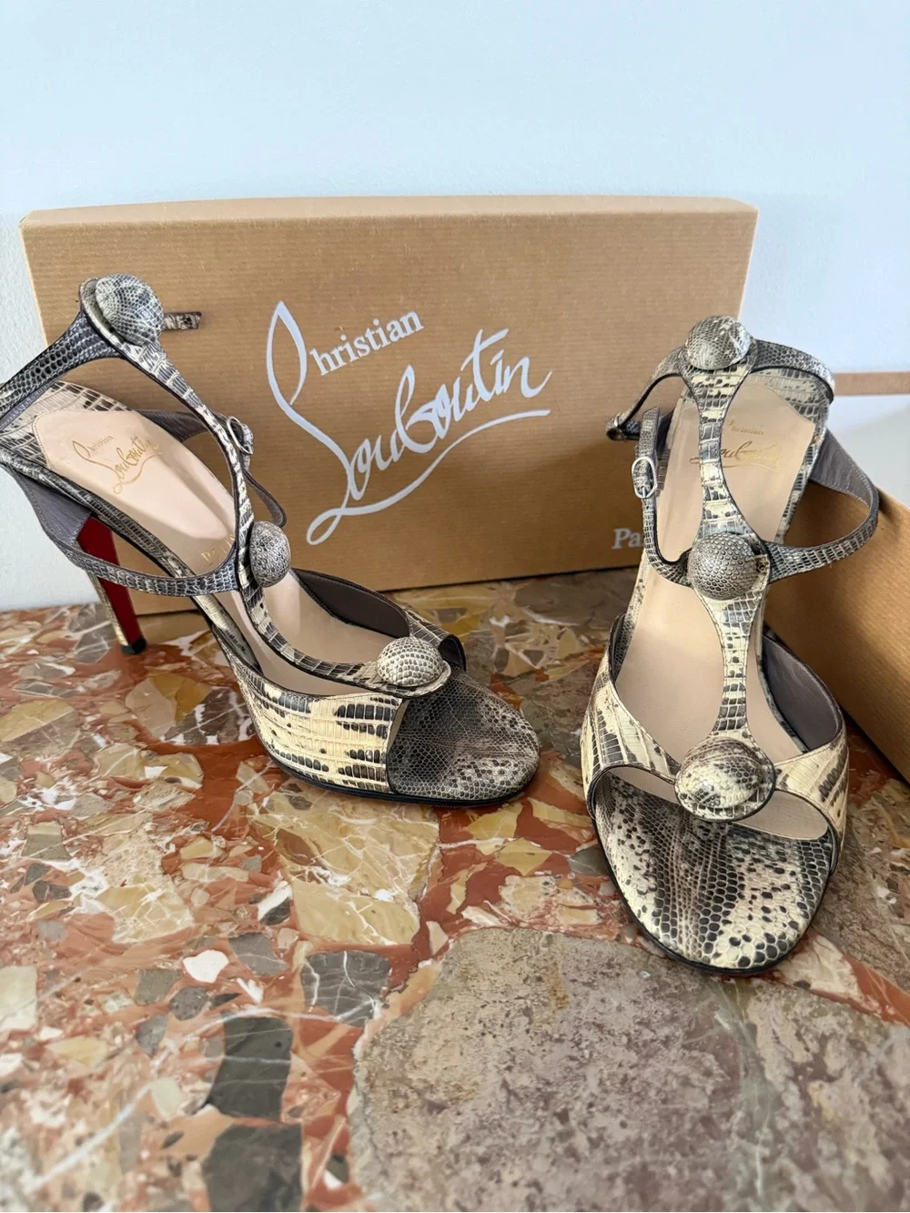 Christian Louboutin strappy snake